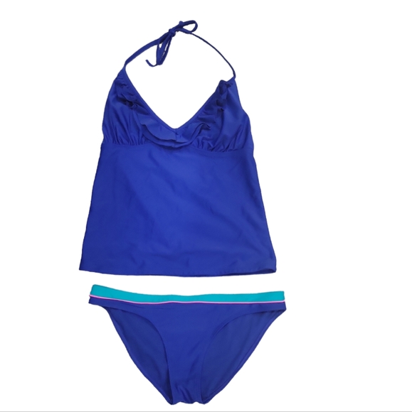 Old Navy Other - Old Navy Two Piece Ruffled Blue Tankini Swimsuit Size Medium